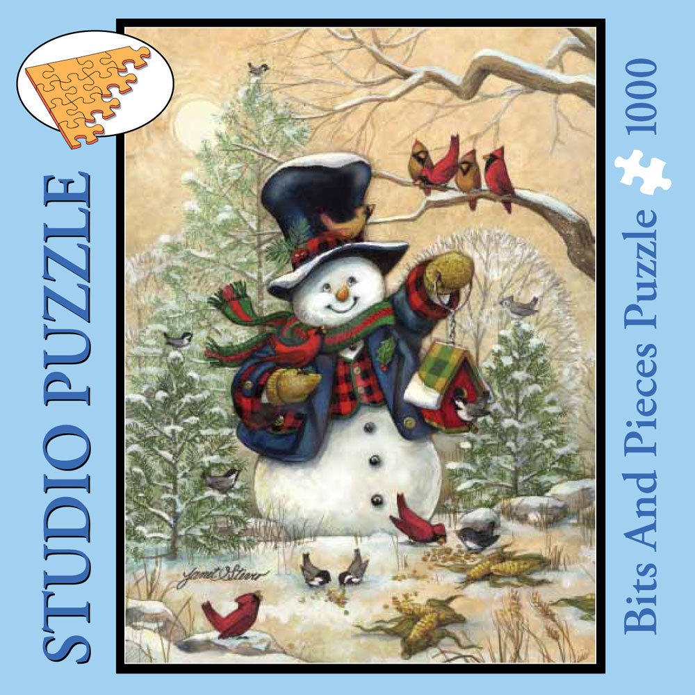 Bits and Pieces - 1000 Piece Jigsaw Puzzle - Winter Friends, Snowman - by Artist Janet Stever - 1000 pc Jigsaw by Bits and Pieces