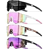 DioKiw 4PACK Polarized Sport Sunglasses for Men UV Protection Cycling Fishing Sun Glasses Big Frame Mountain Bike Goggles