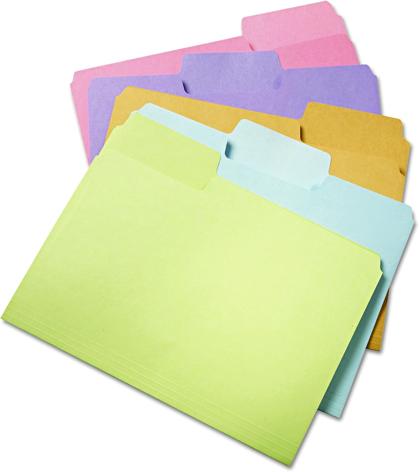 Smead SuperTab File Folder, Oversized 1/3-Cut Tab, Letter Size, Assorted Colors, 100 per Box (11961) : Colored File Folders : Office Products
