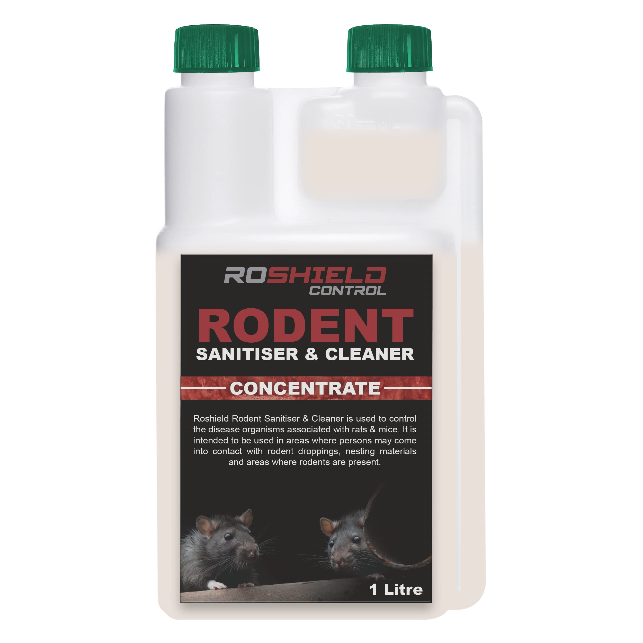 Roshield Rodent Anti-Bacterial Cleaner & Sanitiser 1 Litre Concentrate | Remove Bacteria & Viruses Associated with Pest Rats, Mice & Squirrels