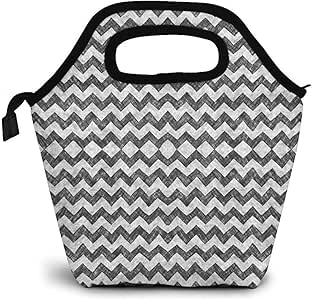 Bolsa De Almuerzo Lápiz Grunge Chevron Zigzag Bolso Gourmet Premium
