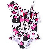Disney Stitch Frozen Marvel Minnie Mouse Girls Swimsuits Ruffle One Piece Bathing Suits UPF 50 Swimwear Quick Dry Size 2-13Y