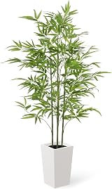 YOLEO 5.5FT Artificial Bamboo Tree with White Planter Indoor Decor view 8