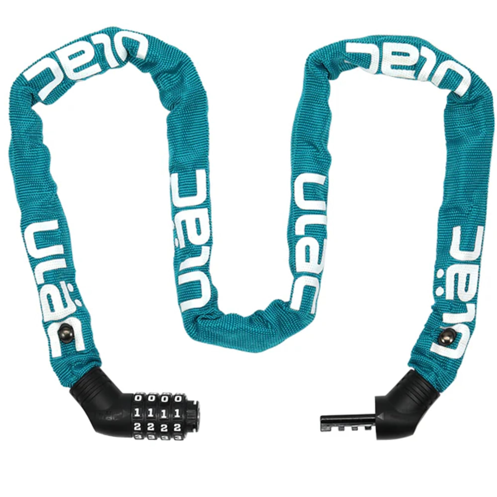 ULAC Street Fighter Neo Chain Lock Combo, Resettable 4-Digit Combination Anti-Theft Bicycle Lock (Teal)