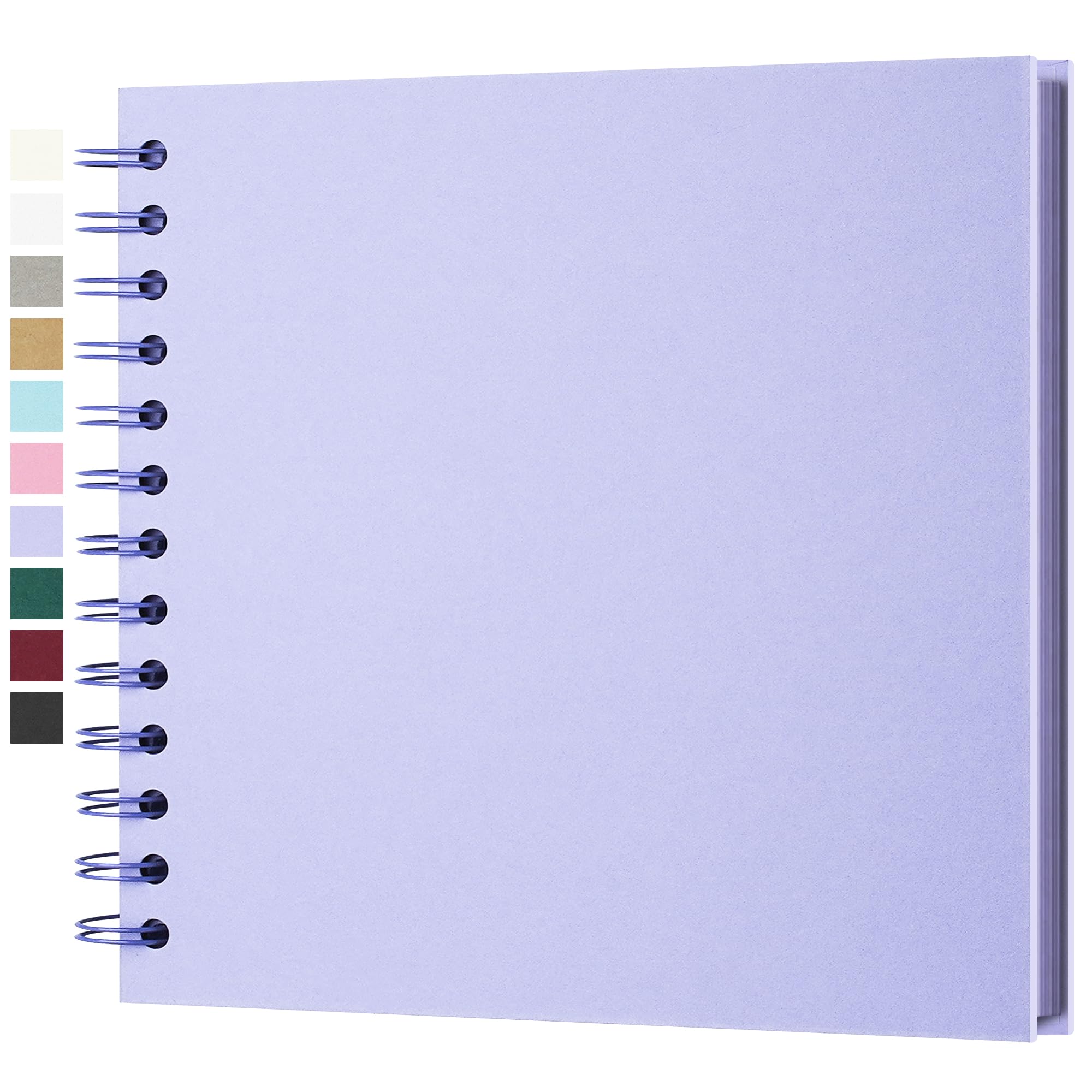 Yopih DIY Scrapbook Album 18x18 cm Hardcover Kraft Paper Scrap Book with 20 Sheets Memory Book for Family and Wedding Photography, Light Purple