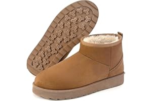 Winter Snow Boots for Women,MIni Ankle Booties Slip On,Fur Lined Warm Winter Shoes Non Slip,Comfortable Flat Boots,Botte Hive