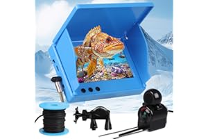 DOMIGARD Underwater Fishing Camera 4.3 Inch IPS Monitor, Fish Finder with Infrared Night Vision Light, 1080P HD Fishing Camera with 98ft Cable, 5000mAh & IP68 Waterproof for Ice Lake Boat Kayak Fishing