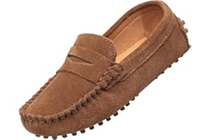 rismart Boys Girls Slip on Loafers Casual Flat Kids Moccasin Slippers