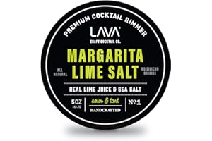 LAVA Premium Margarita Lime Sea Salt Cocktail Rimmer, All Natural Margarita Rimmer Sea Salt Rocks, Real Lime, Tart & Sour, No Silicon Dioxide, with Easy Screw-On Lid - 6oz