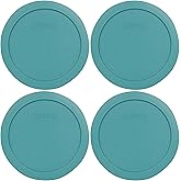 Pyrex 7201-PC Round 4 Cup Storage Lid for Glass Bowls (4, Turquoise)