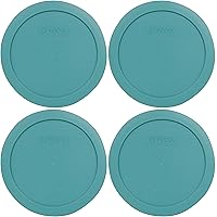 Pyrex 7201-PC 4 Cup Turquoise Round Plastic Lid - 4 Pack