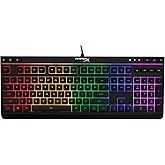 HyperX Alloy Core RGB &ndash; Membrane Gaming Keyboard, Comfortable Quiet Silent Keys with RGB LED Lighting Effects, Spill Resistant, Dedicated Media Keys, Compatible with Windows 10/8.1/8/7 &ndash; Black