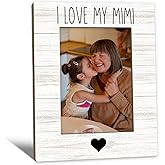 Beliran Mimi Gifts Picture Frame 5x7, MimiGrandma Photo Frame, Christmas Mothers Day Birthday Gifts for MimiGrandma from Grandkids, I Love My Mimi Wooden Picture Photo Frames for Desk Home Room Decor