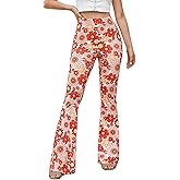 70s Flare Pants for Women - EDC Rave Festival Outfit High Waist Bell Bottom Boho Cute Groovy Disco Trousers
