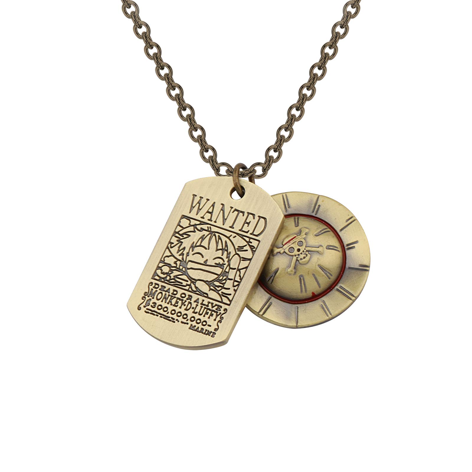 FAADBUK Anime Jewelry Bronze Straw Hat Necklace and Keychain Cosplay Fans Gift