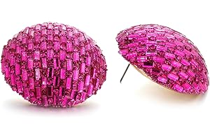 RUOFFETA Large Disco Ball Earrings, Sparkly Half-Ball Earrings for Women 60s 70s Outfits Costume Accessories