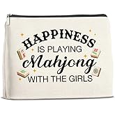 UPNEGE Mahjong Lovers Makeup Bag - Mahjong Gifts for Players - Happiness Is Playing with the Girls - Cosmetic Bag Zipper Makeup Pouch