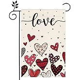 Happy Valentine's Day Love Heart Tree Garden Flag 12x18 inch Home Outdoor Yard Lawn Garden Flag Decoration -B