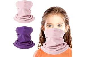 2 Pack Neck Warmer for Kids Toddler,Winter Soft Windproof Face Bandana Scarf Cache Cou Enfant for Boys Girls Outdoor Sports