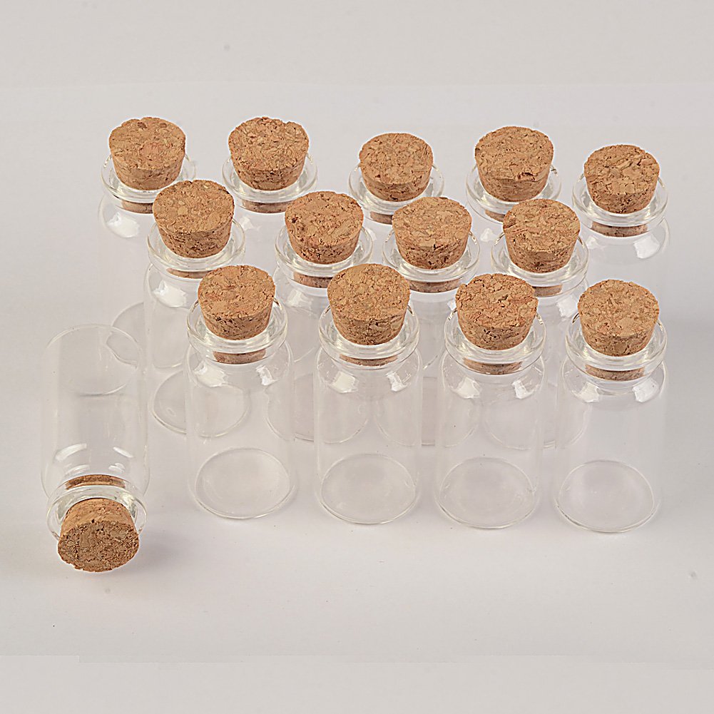Jarvials Each Contains 100 pcs Glass Bottles, 8CC Transparent Glass Bottles With Cork, Diy Handicraft, Storage Tool Bottles, Multi-functional Use(100, 8ml)