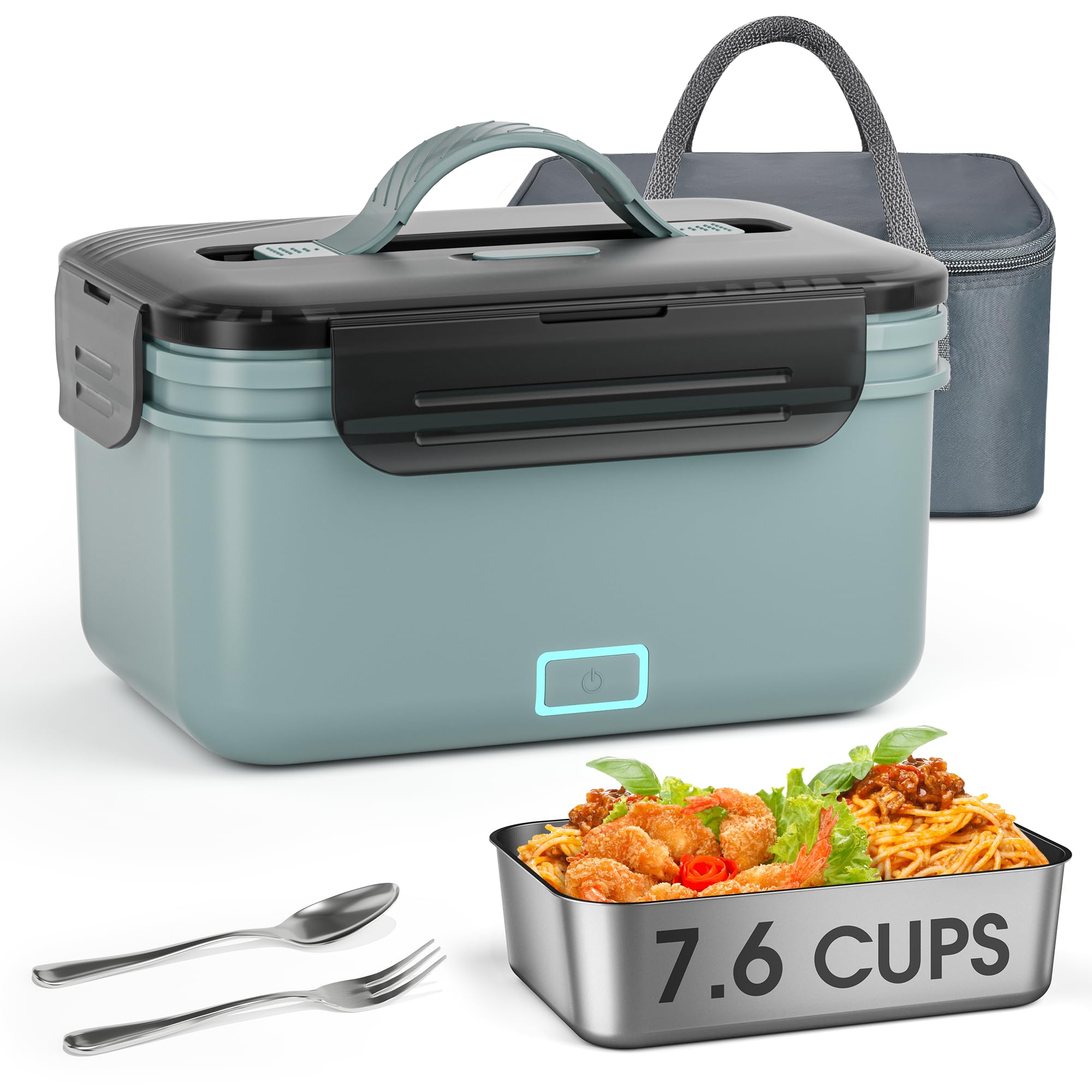Photo 1 of Cordless Electric Lunch Box for Adults 1.8L Heated Lunch Box for Men Portable Food Warmer Rechargeable Lunch Box, 70W loncheras electricas para calentar almuerzo Battery Lunchbox for Office/Outdoor