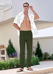 Willit Men's Linen Pants Casual Linen Dress Pants