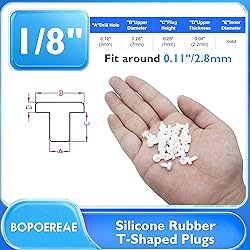 BOPOREAE 35 Pcs 3 mm/0.12 in Silicone Rubber Plug