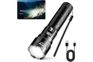 LETMY LED Rechargeable Flashlights High Lumens, Super Bright Flashlight, Zoomable Powerful Camping Flashlights with LCD Digit