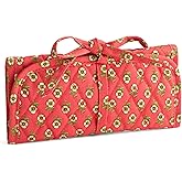 Premium Cotton Jewelry Roll, Tiny Poppies, One Size