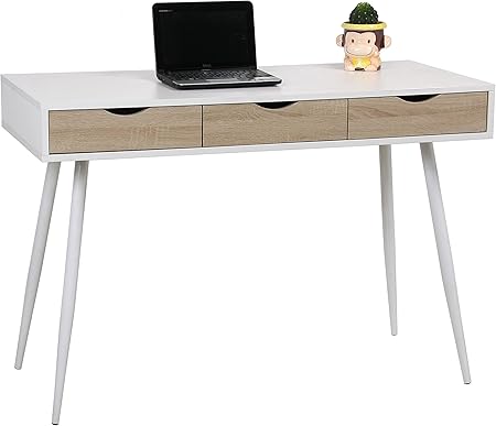 Eurosilla Bruins Bureau 110 X 50 X 75 Cm White And Oak Amazon De Kuche Haushalt