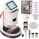 Microscope for Kids,1000X Magnification.Digital Microscope with 1080p 2" HD Screen,Photo & Video Recording,32GB TF Card Included,USB Rechargeable.Microscope for Kids 8-12