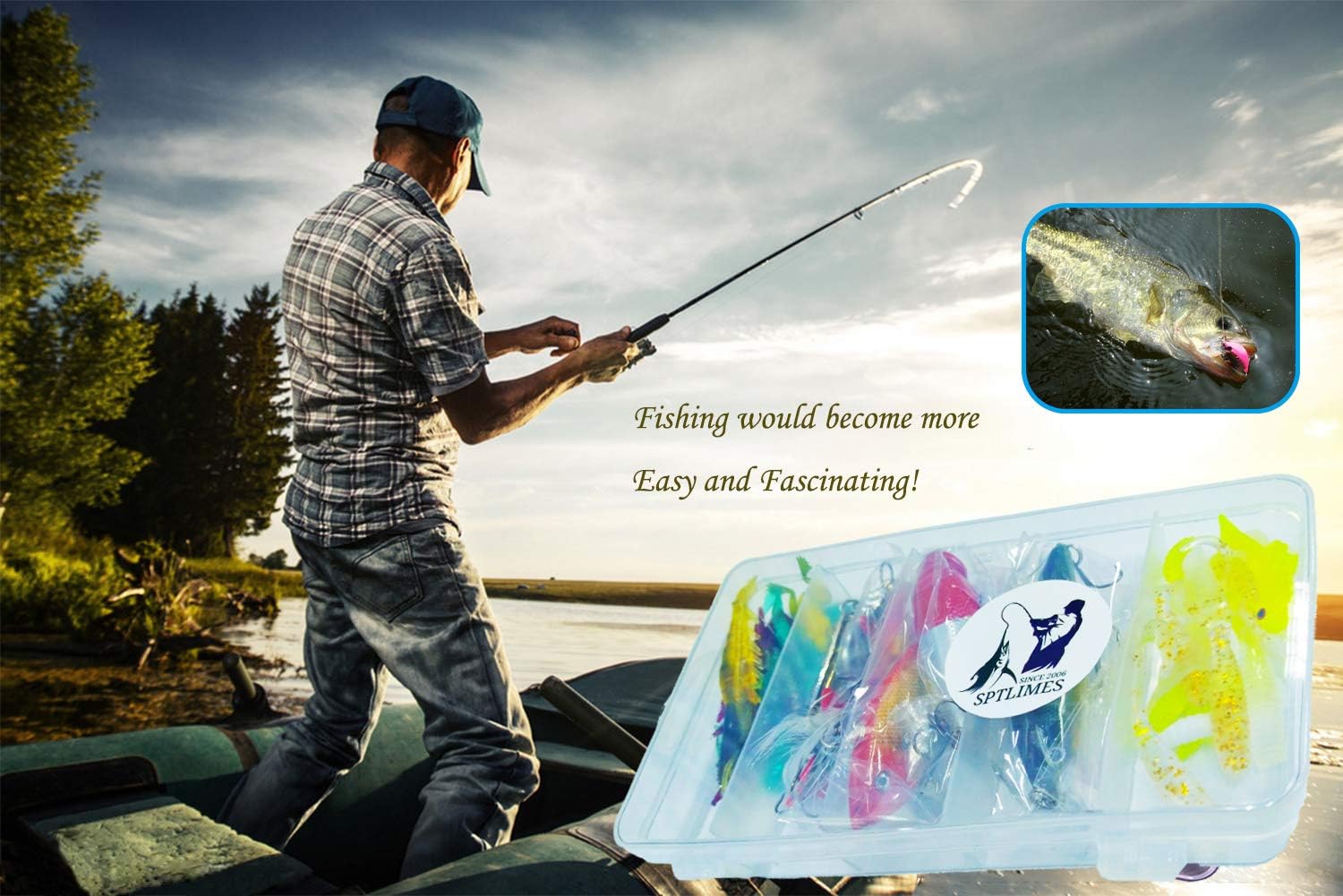 77Pcs Fishing Lures Kit Set for Bass, Trout, Salmon, Including Spoon Lures, Soft Plastic Worms, CrankBait, Jigs, Topwater Lures (with Free Tackle Box) by Sptlimes : Sports & Outdoors