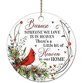 HYTURTLE Memorial Cardinal Ornaments Gifts for Loss of Loved Ones - Memorial Ornament for Christmas Tree Decor - Sympathy Keepsake Gift for Loss of Dad, Mom, Grandma - Memorial Ceramic Ornament 3"