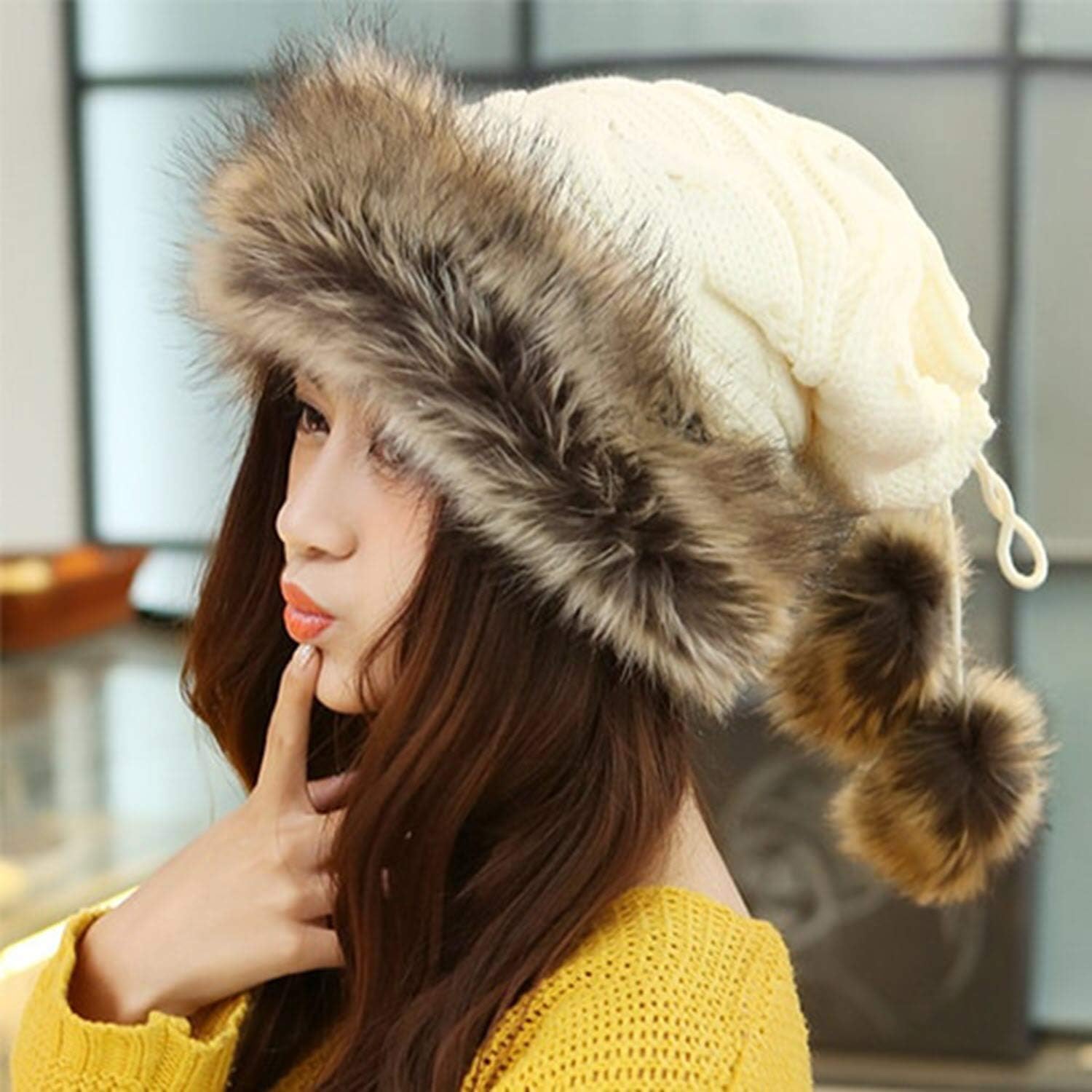 ladies white fur hats