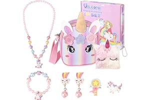 Provone Unicorn Gifts: Toys, Bag with Jewellery Sets for Girls Age 5-12