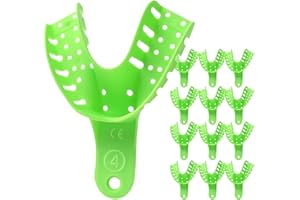 LA MIERE Dental Impression Trays Medium Lower, Autoclavable Perforated Impression Tray Set (Bag of 12) #4