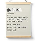 Ryeolo Football Go Birds Definition Wooden Poster Hanger Frame 12.5x17 Inch,Go Birds Poster Hanger Frame,Motivational Wooden Hanging Wall Art Decor For Home Room