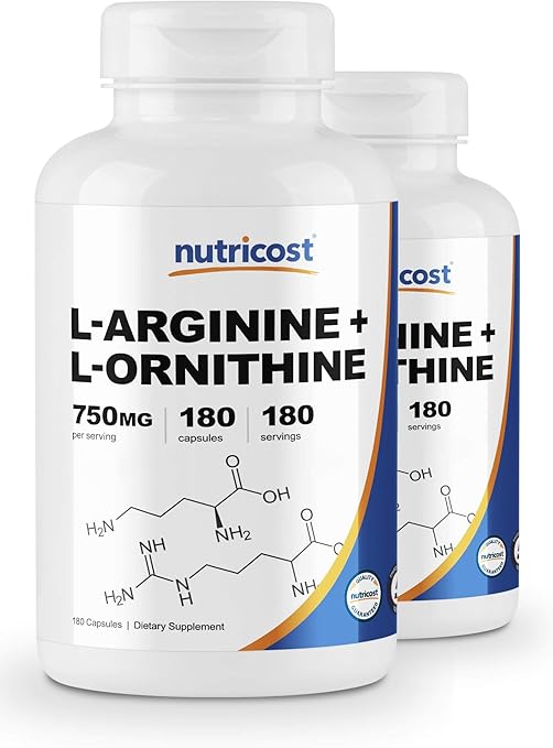 Amazon Com Nutricost L Arginine L Ornithine 750mg 180 Capsules