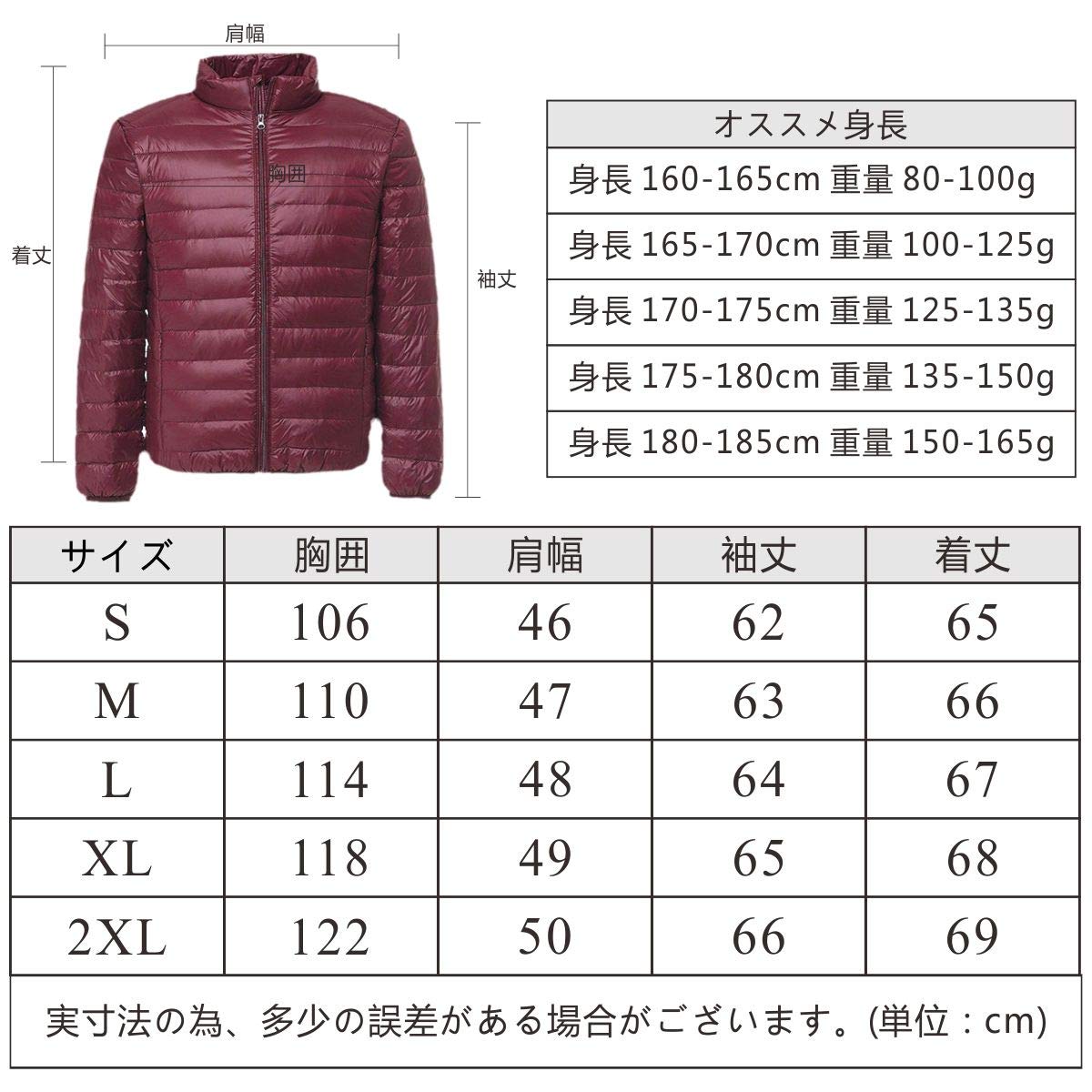 ダウンジャケット防風 収納 防寒 ダウン コート（black L）