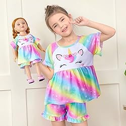 Girl & Doll Matching Pajamas Unicorn Outfit Clothes