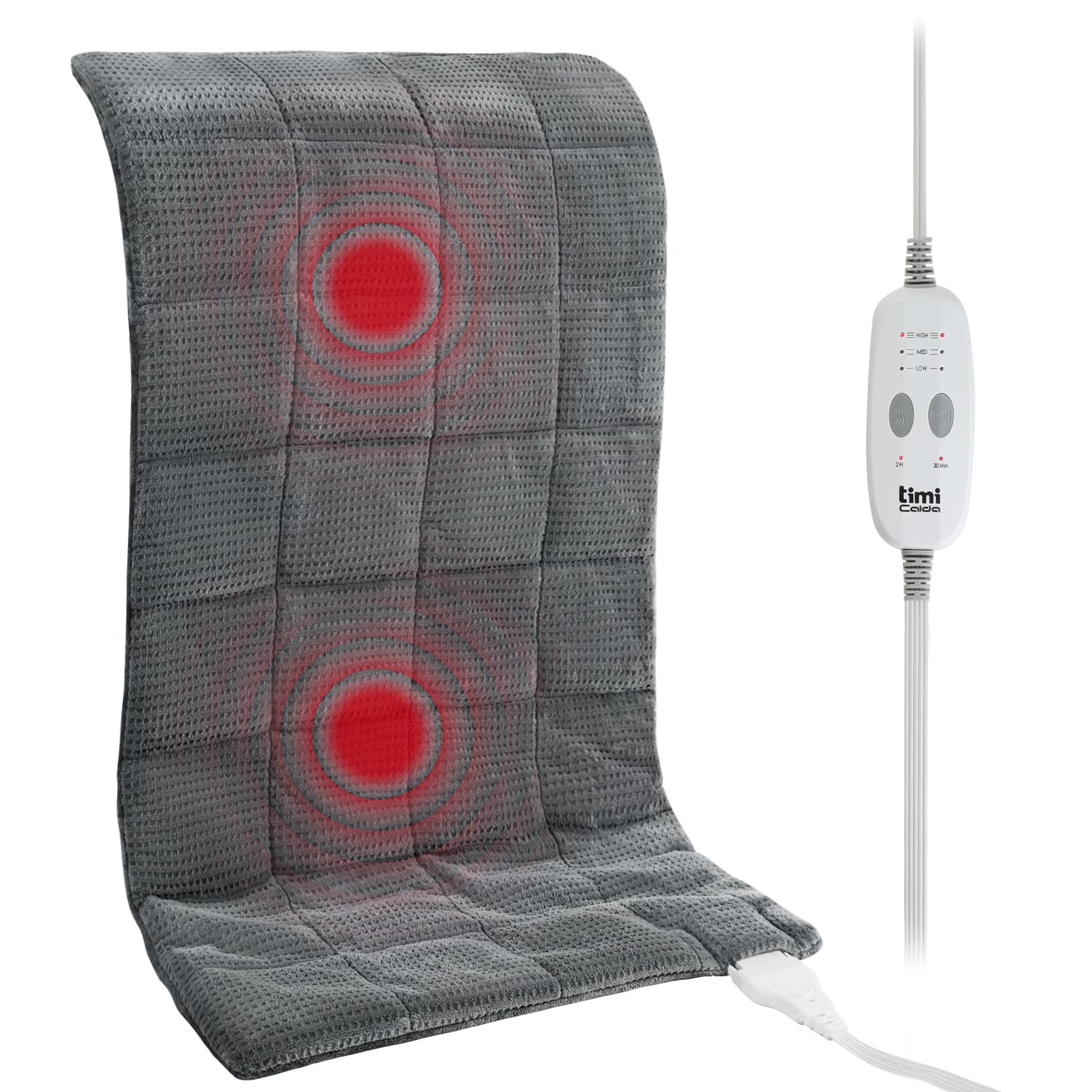 Photo 1 of TiMiCalda Heating Pad for Back - Weighted Heated Pad for Neck, Shoulder, Cramps and Knee, 3 Massage Modes & 3 Heat Levels, Auto Shut Off, Warm Gifts for Adult, 12"x24"