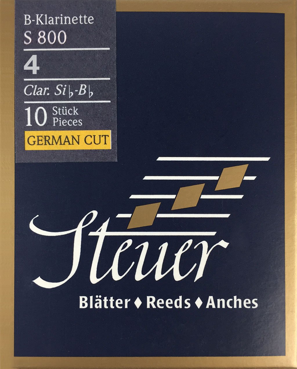 Steuer reed BB clarinet Blue Line S800 German cut pack of 10 size 4 — image 1