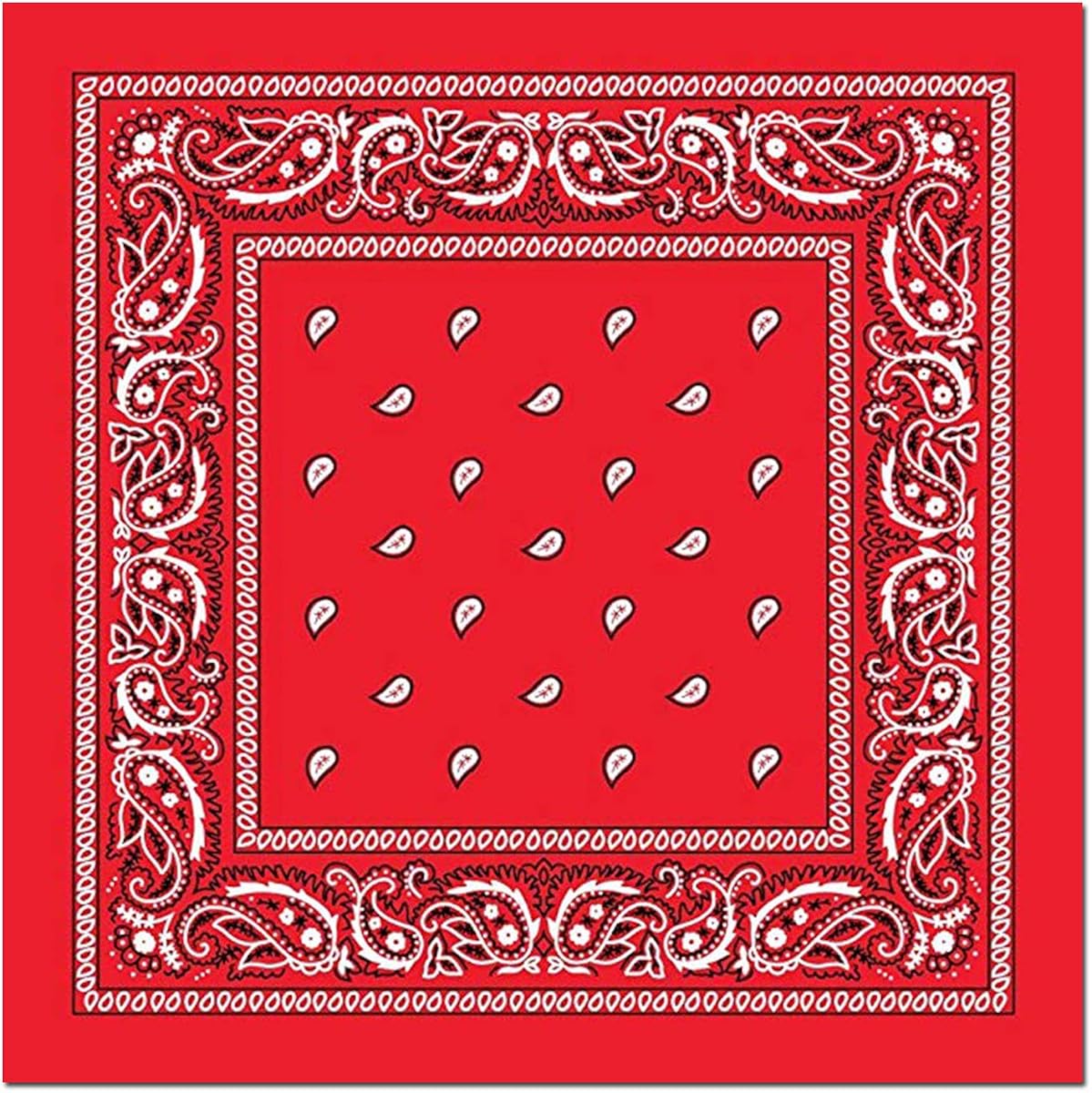 LM 12Pcs Bandanas 100% Cotton Paisley Print Head Wrap Scarf Wristband (Multi Color): Clothing