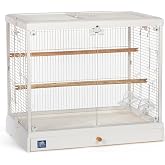 Prevue Pet Products Clear View Glass Standing Bird Cage - White | Ideal for Small Birds like Parakeets, Budgies, Finches, Cockatiel, &amp; Lovebirds, Stand-Alone Birdcage