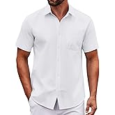 COOFANDY Mens Wrinkle Free Dress Shirt Short Sleeve Button Down Print Shirt Summer Business Casual Shirts with Pocket