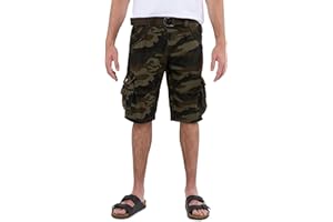 X RAY Mens Cargo Shorts Camo & Solid Colors 12.5" Inseam Knee Length Classic Fit Multi Pocket (Big and Tall Shorts for Men)