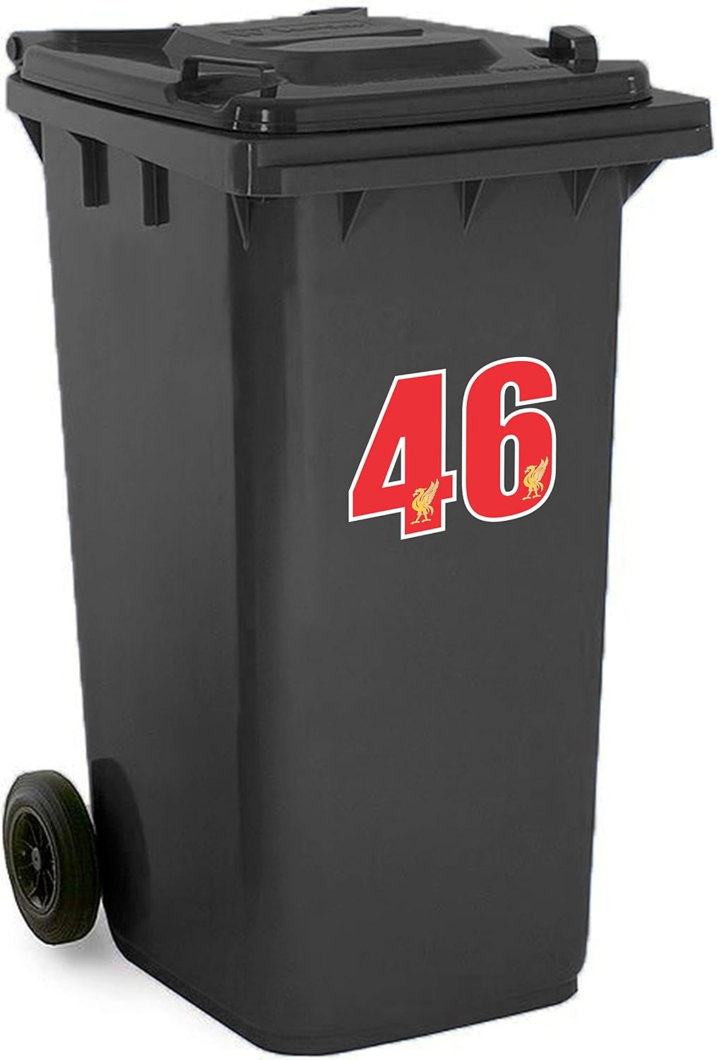 17cm LFC Self Adhesive Peelable Plastic Wheelie Bin Box Crate Dustbin Number Liverpool Liverbird (1), Red - Image 3