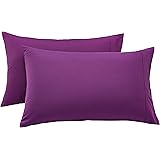 Amazon Basics Lightweight Super Soft Easy Care Microfiber Pillowcases - 2-Pack, Standard, Plum