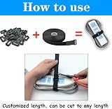 Outtshop 8M Adjustable Cable Straps Hook & Loop Tape 40 Buckles Black Reusable view 5