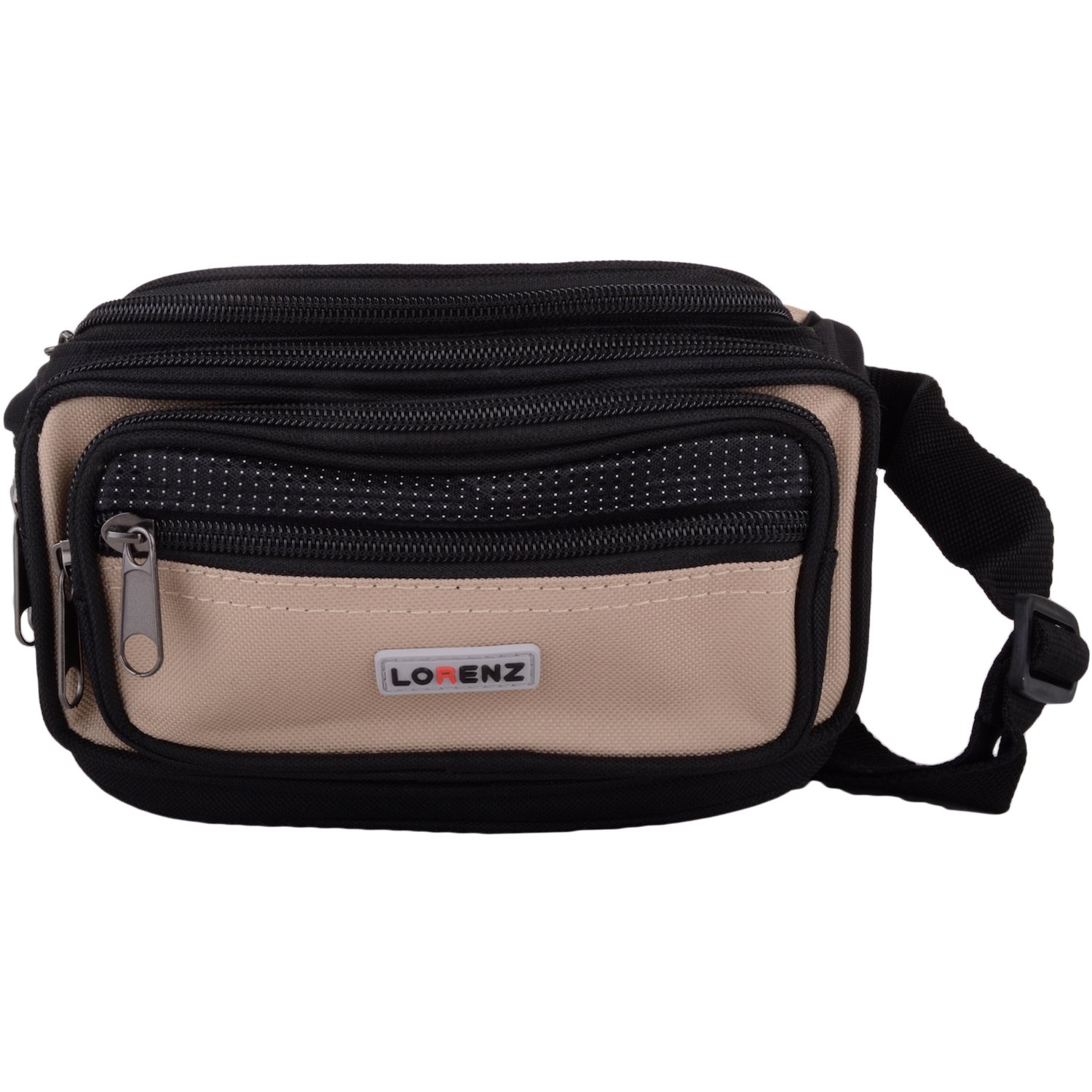 Ladies / Mens Canvas Style Travel / Holiday Bum Bag / Waist Bag with Adjustable Strap - Beige
